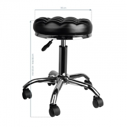 TABORET KOSMETYCZNY / FRYZJERSKI AM-302 PILLOW CZARNY